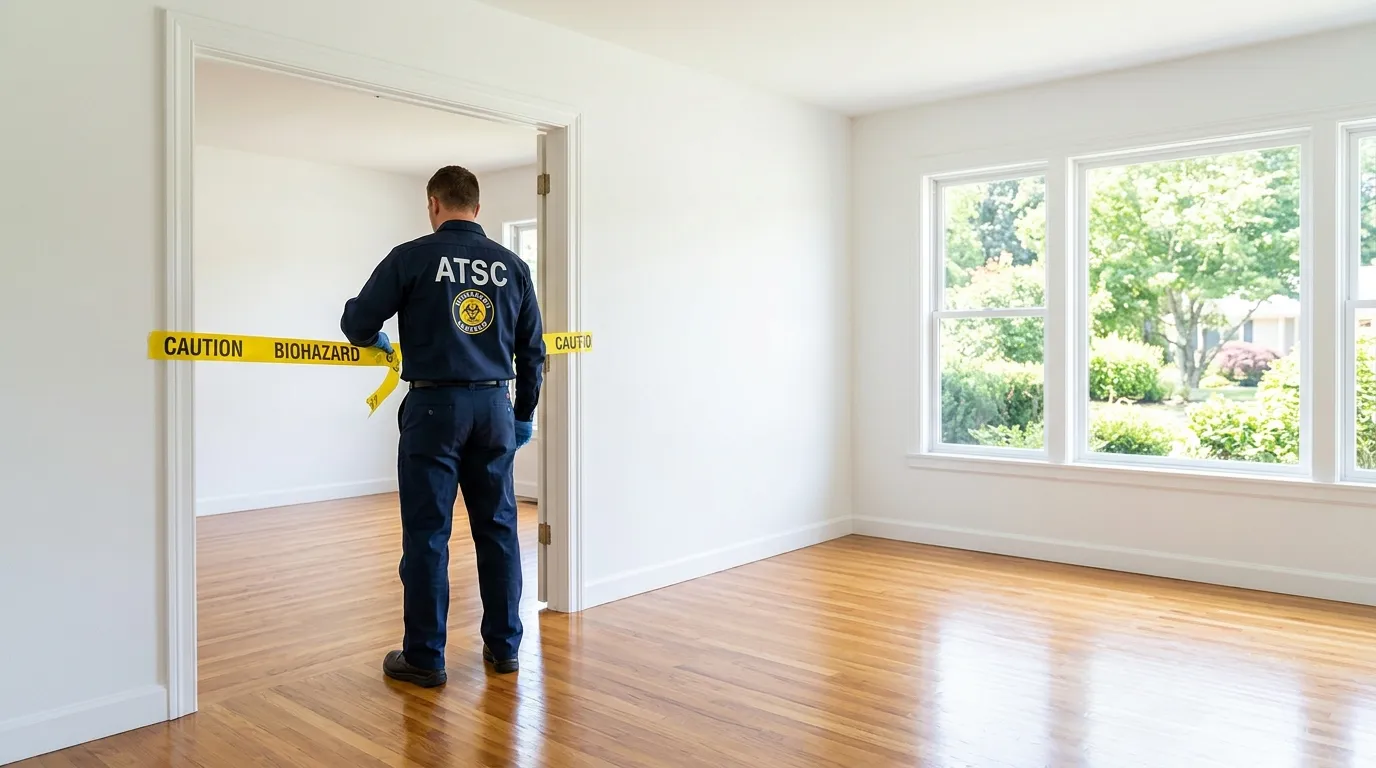 Certified biohazard cleanup crew performing Crime Scene Cleanup in Abington